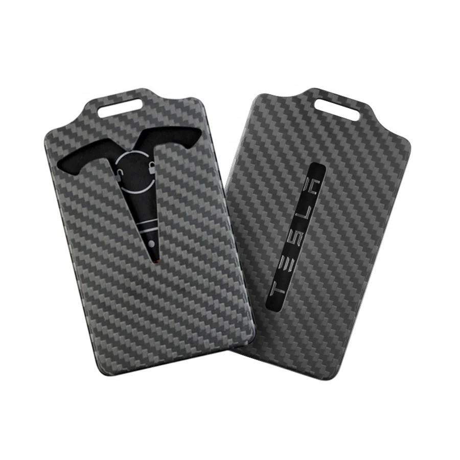 Car Interior Accessories Carbon Fiber Car Card Key Cover For Tesla Model 3 Model Y Model 3 Highland