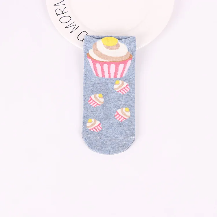 Women cotton socks cupcake Short Ankle Socks Cute Kawaii Fairy Patty Cake Sugar Milk Lovely Funny socks