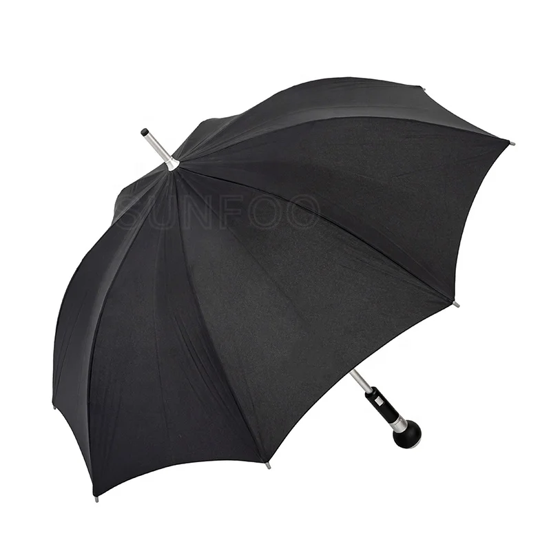 Luxury Black Sport Fiberglass Frame Aluminium Rod Mini Golf Stick Umbrella with Exclusive Round Handle