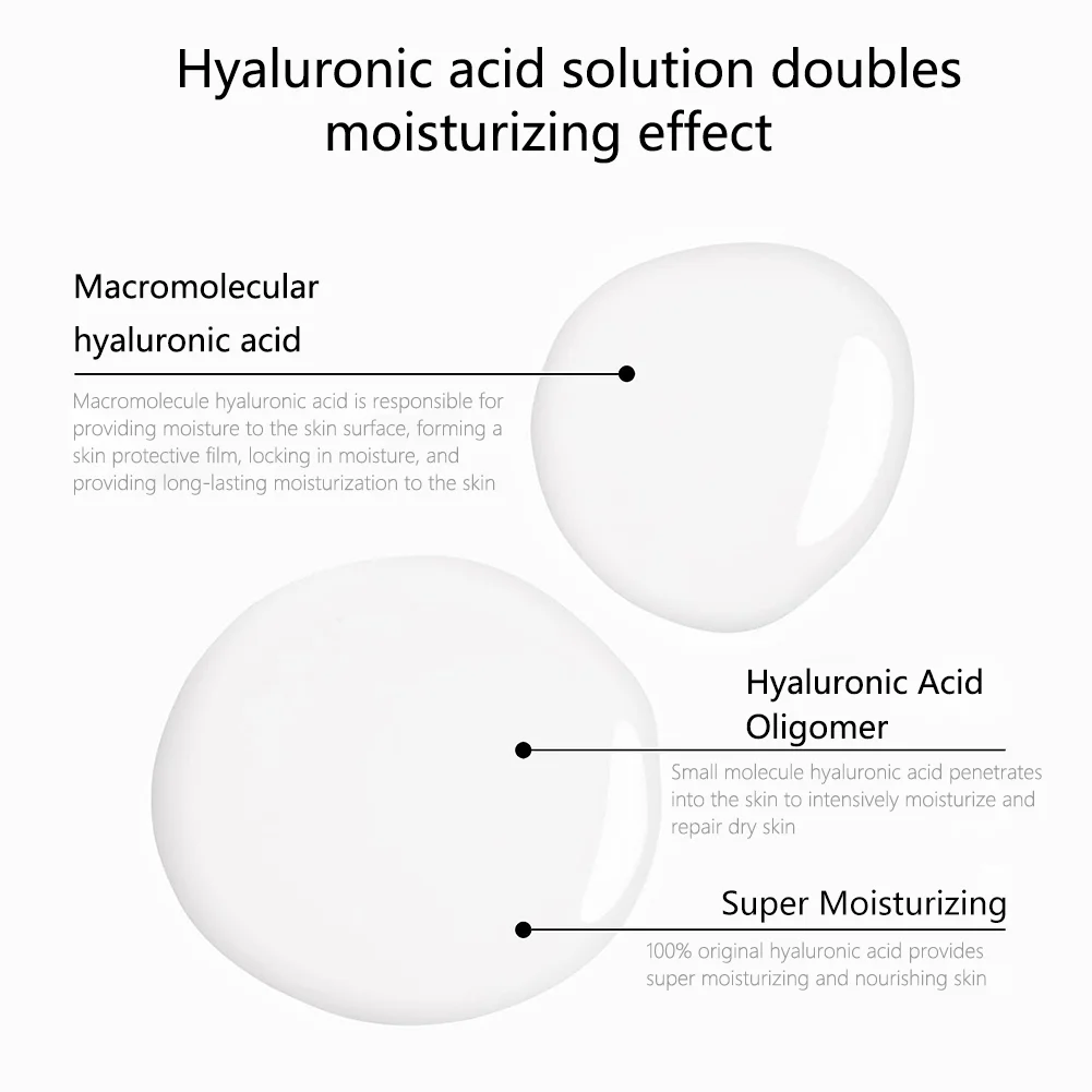 Factory Direct 30ml Hyaluronic Acid Facial Serum Deeply Moisturizes and Improves Skin Whitening 100% Pure Hyaluronic Acid