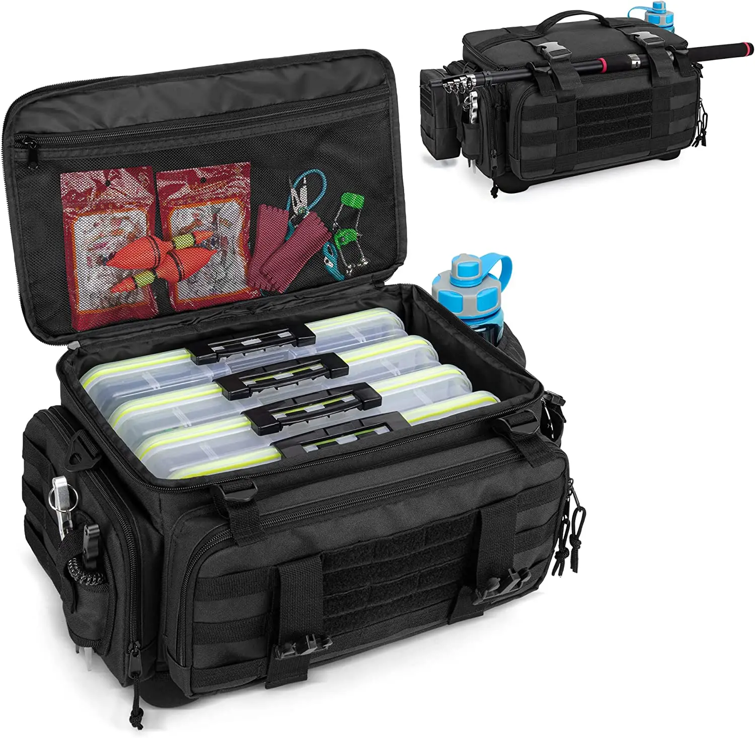 Custom Fishing Tackle Tote Storage Bags Water-Resistant Fishing Gear Storage Durable Fishing Tackle Handbag