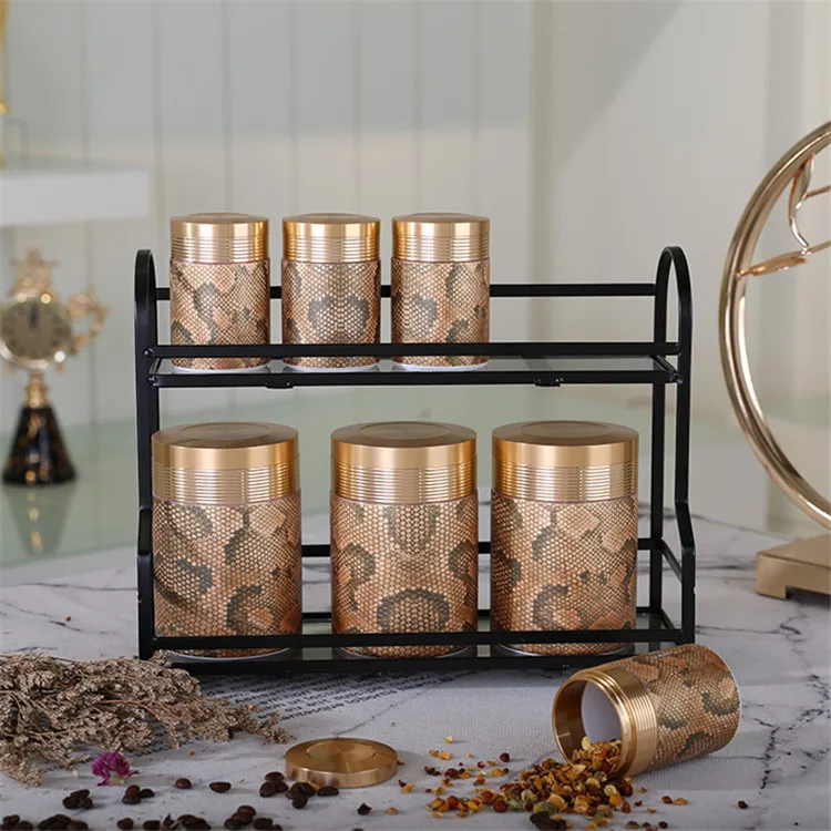 Amber Good quality airtight white coffee bean ceramic storage canister bottles with AL lid and metal stand