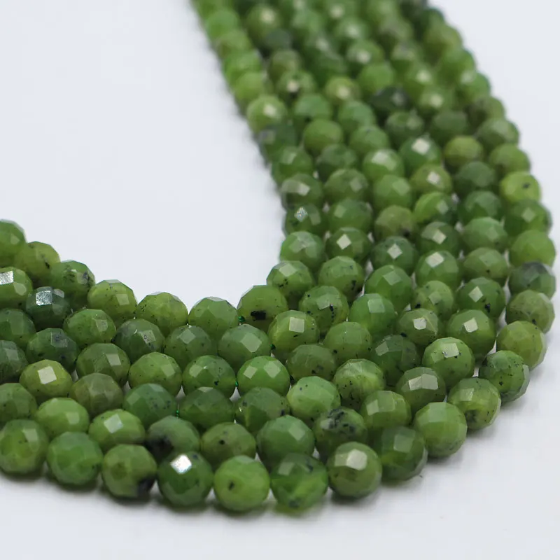 Hot Selling Natural Polish Nephrite Jade New Canada Green Jade Gemstone Loose Beads For Jewelry Making Factory Wholesale