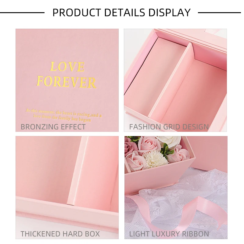 Creative hot selling soap rose flower gift box creative wholesale luxury valentine set gift box mothers day