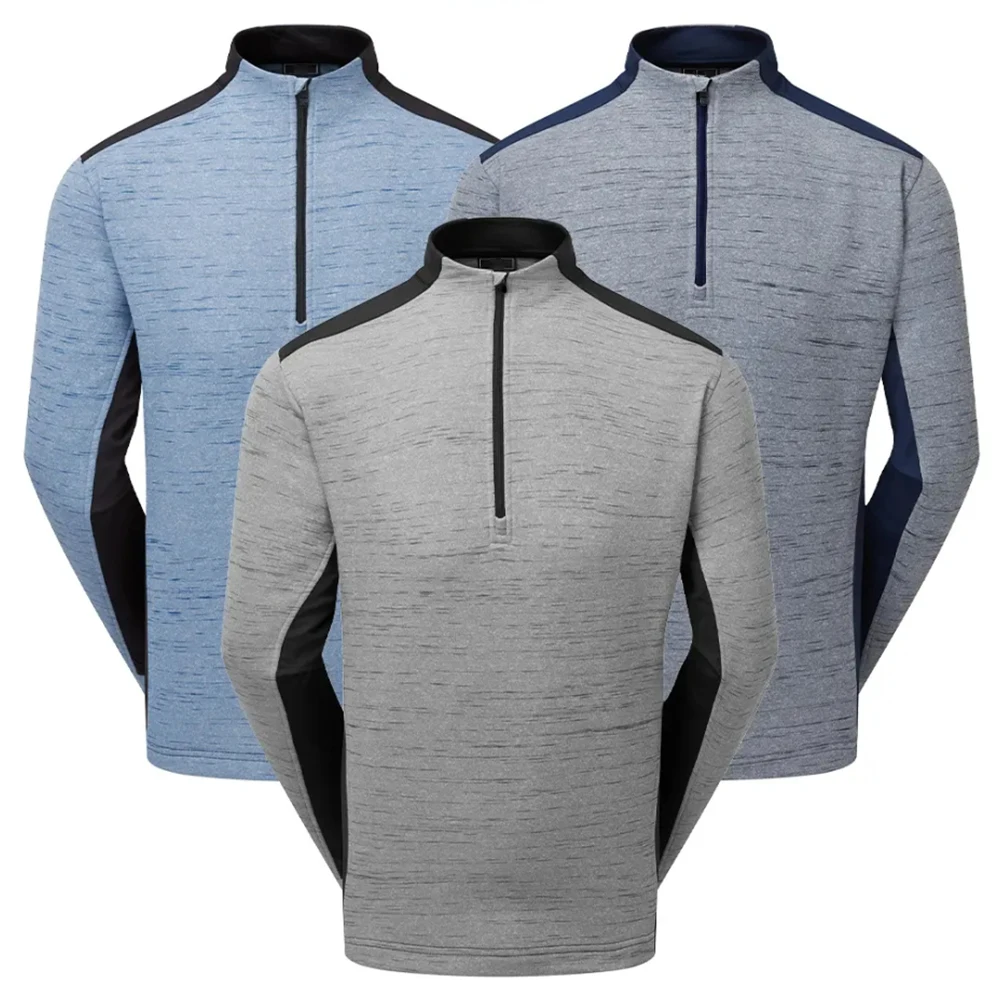 New design custom 100% polyester 1/4 half chest zipper long sleeve pullover for men