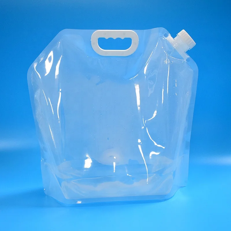 Water Bag with Spigot 10 Liter Drinking Spout Pouch with Tap Big Capacity Collapsible Liquid Packing Bag with Butter