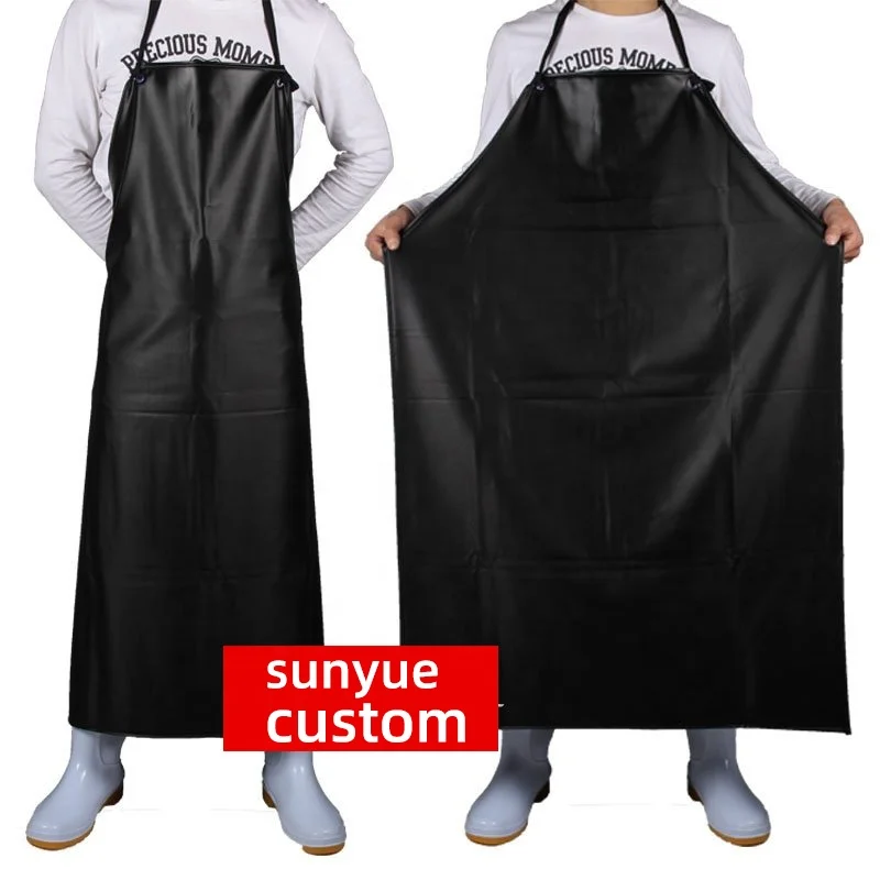 oil resistant waterproof Solid color composite PVC apron kitchen chef industrial labor protection restaurant aprons