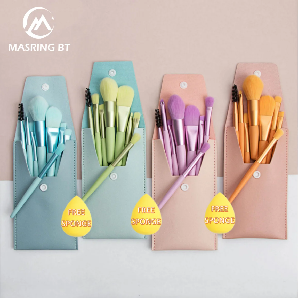 Amazon Best Seller Mini Makeup Brush Set 8Pcs Multicolor optional Free samples Custom LOGO Cute Makeup Brush Set