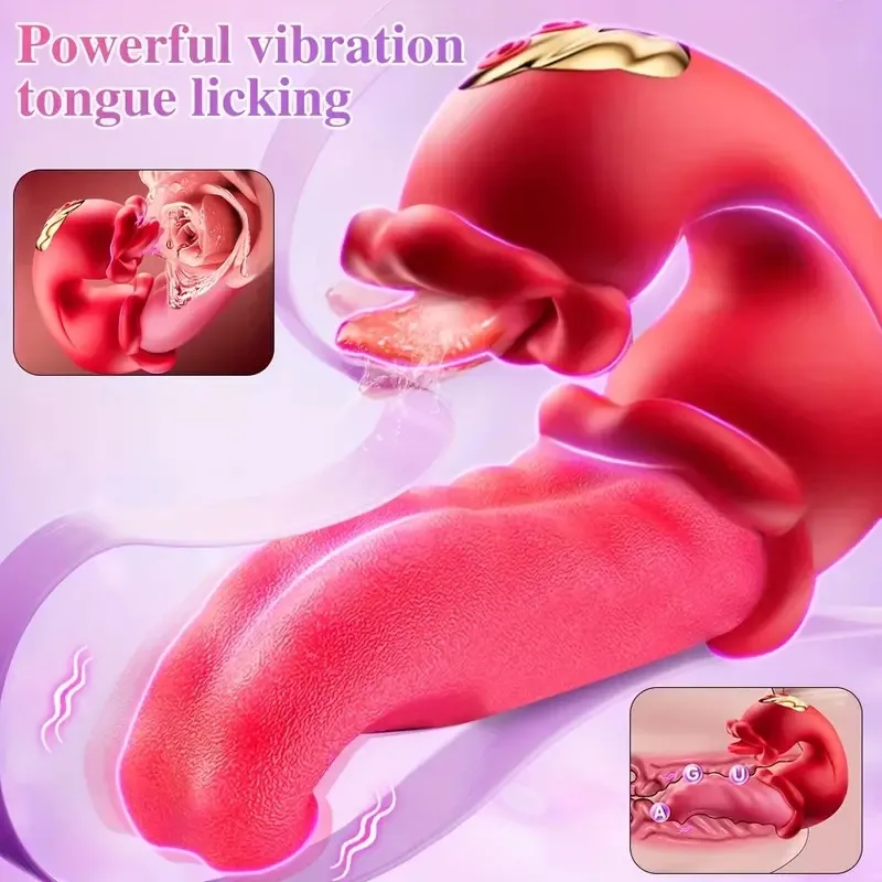 Tongue Swing for Ultimate Pleasure Adult Sex Toys Games and Couple Fun Clitoral G Spot Stimulation Vibrator  Rose Toy for Women