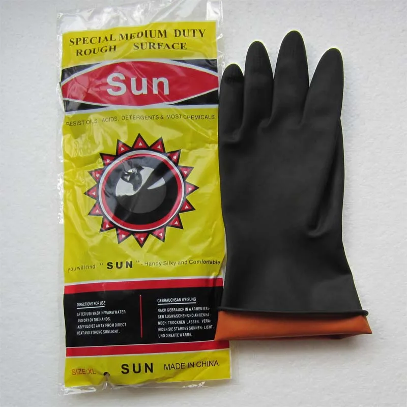 60g industrial gloves work oem anti slip waterproof safety alkalid oil resistant  latex gloves