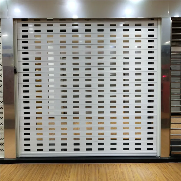 High Speed Fireproof Vertical  Hollow Remote Control Electric Aluminum Alloy Rolling Shutter Doors