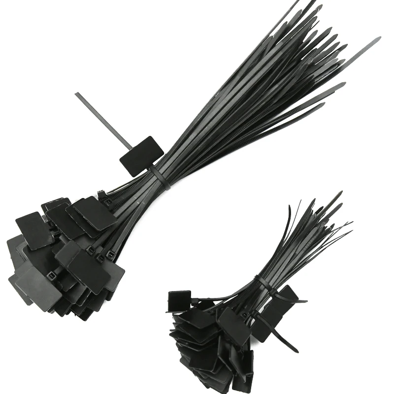 3.6*200mm 8 inch Nylon Cable Tie Marker Flag Label Plastic Cable Ties with Tag