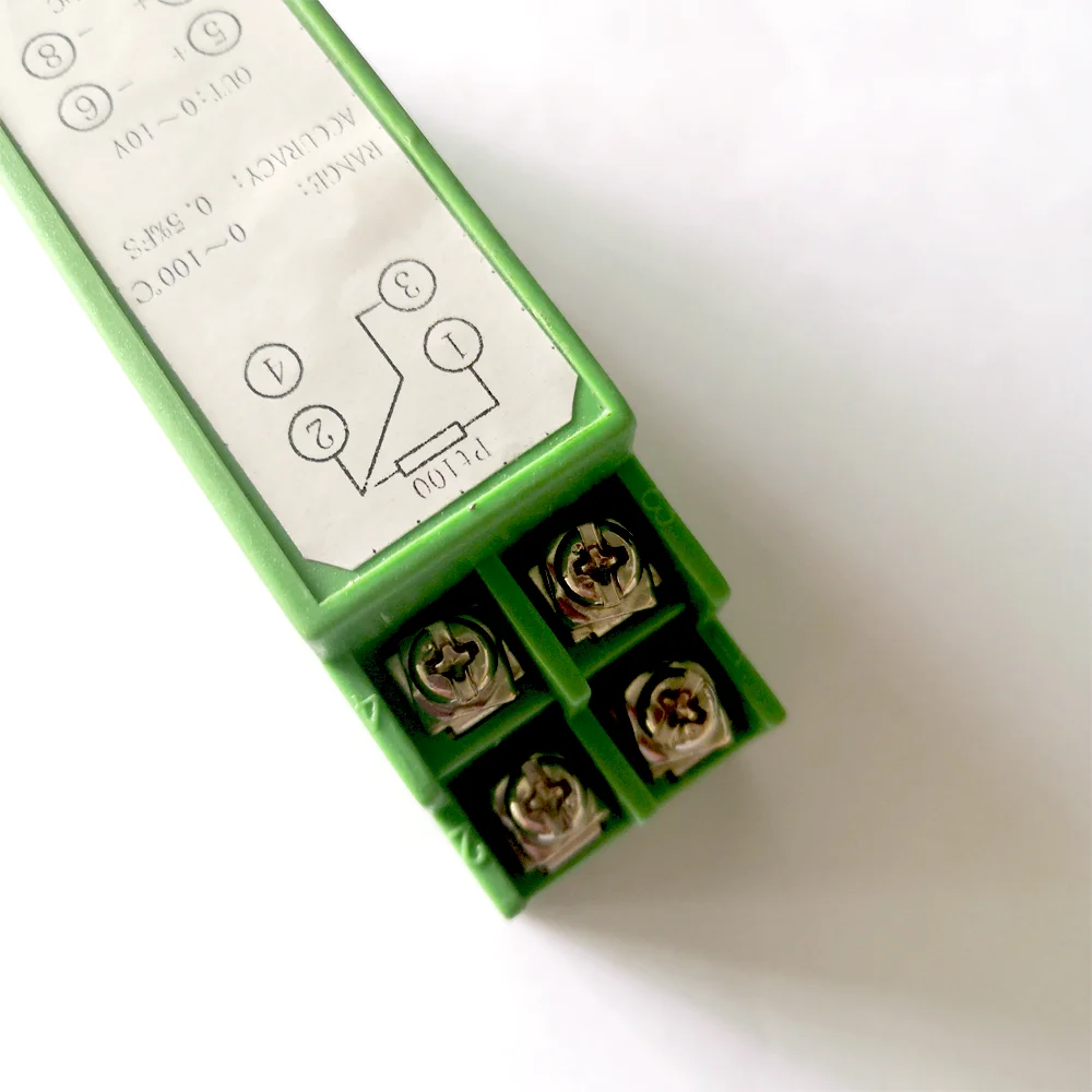 Din Rail mounted pt100 RTD temperature transmitter 4-20mA output temperature transmitter module made in china supplier