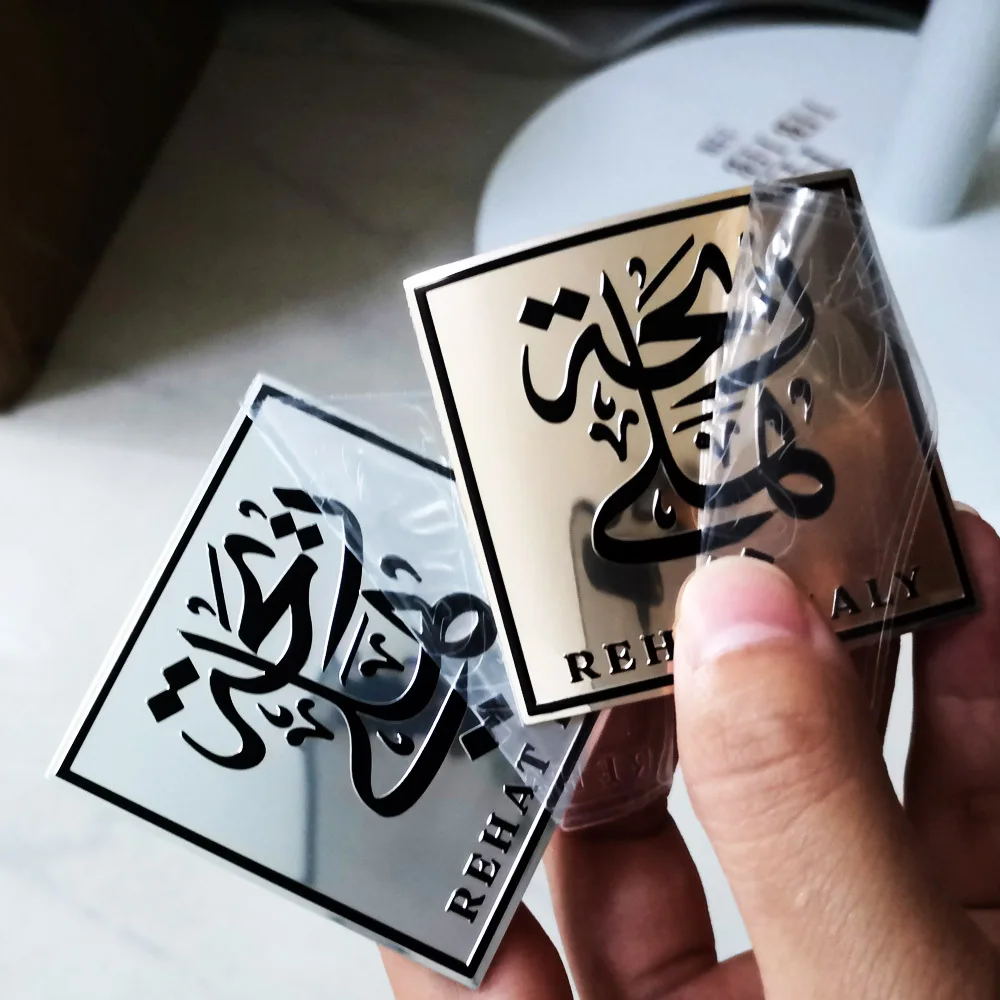 Customized size metallic color/pantone color alcohol proof sticker for perfume glass bottle with 0.3-1.5mm thickness