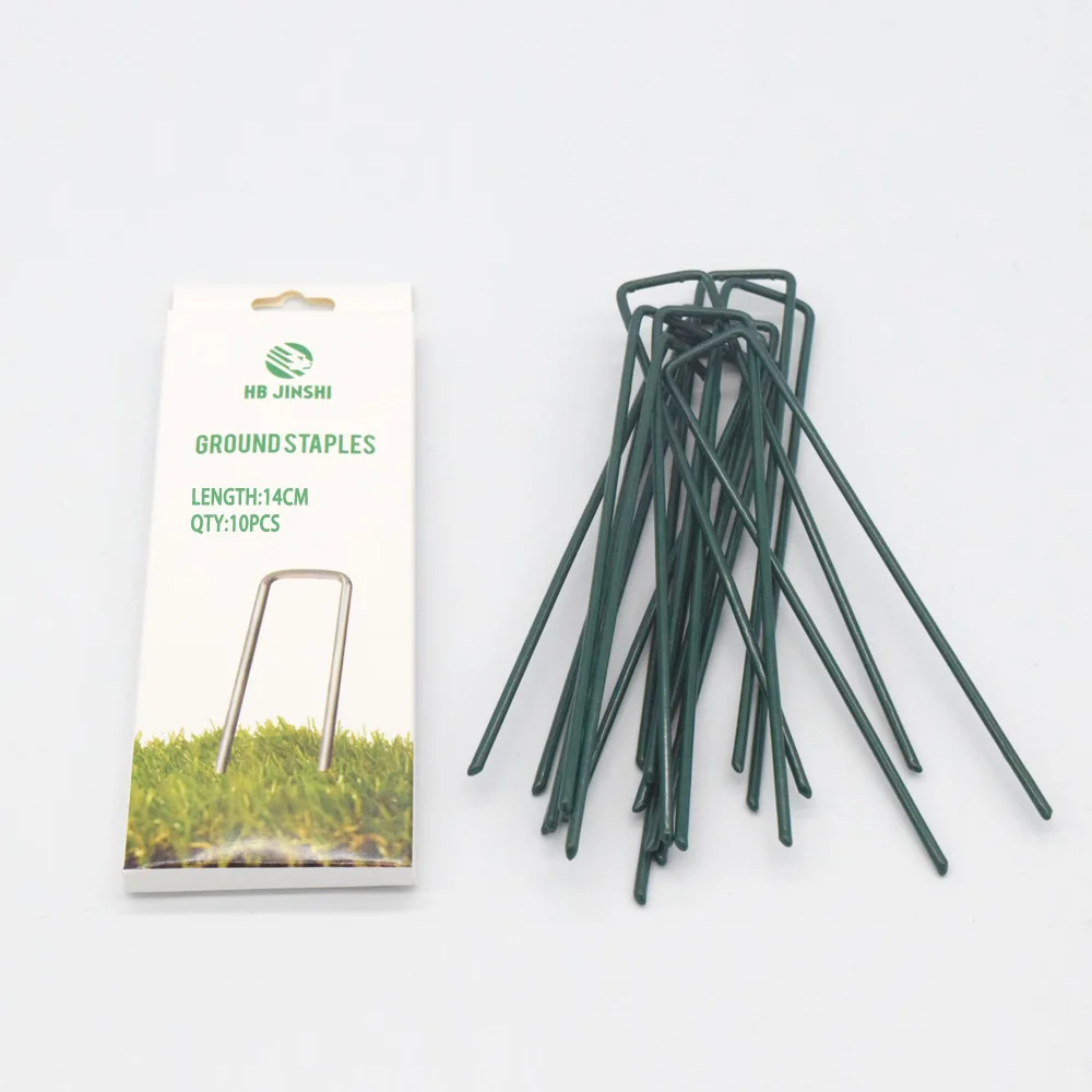 Factory 6 Inch Galvanized Steel U-Type Nail Flat Head Landscape Stakes Anchor Pins Artificial Grass