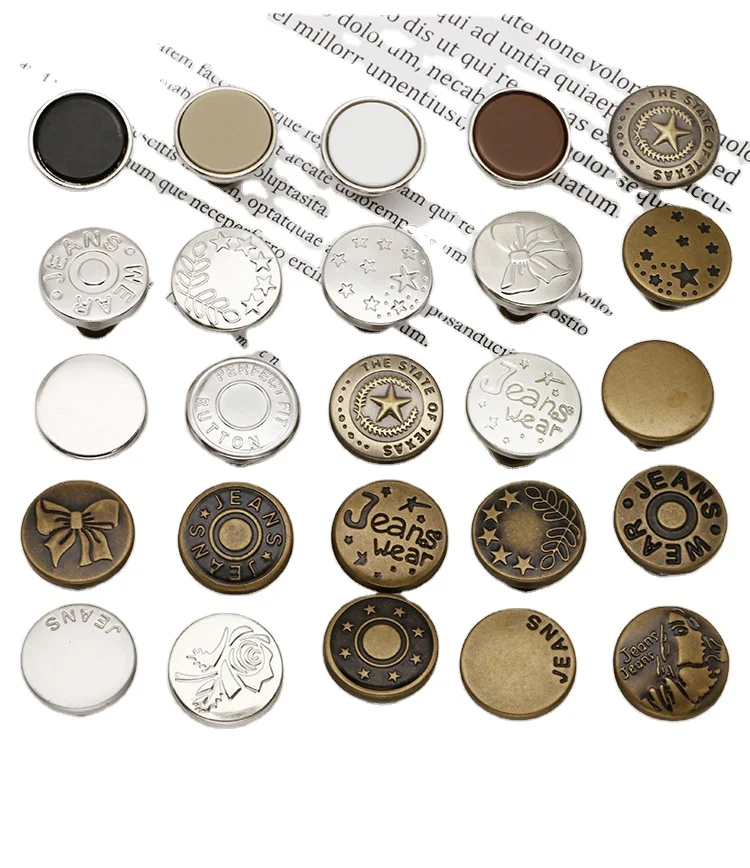 Manufacturers Wholesale Brass Metal Button Replacement Jeans Buttons No Sew Instant Detachable Clothes Buttons Pins For Jeans
