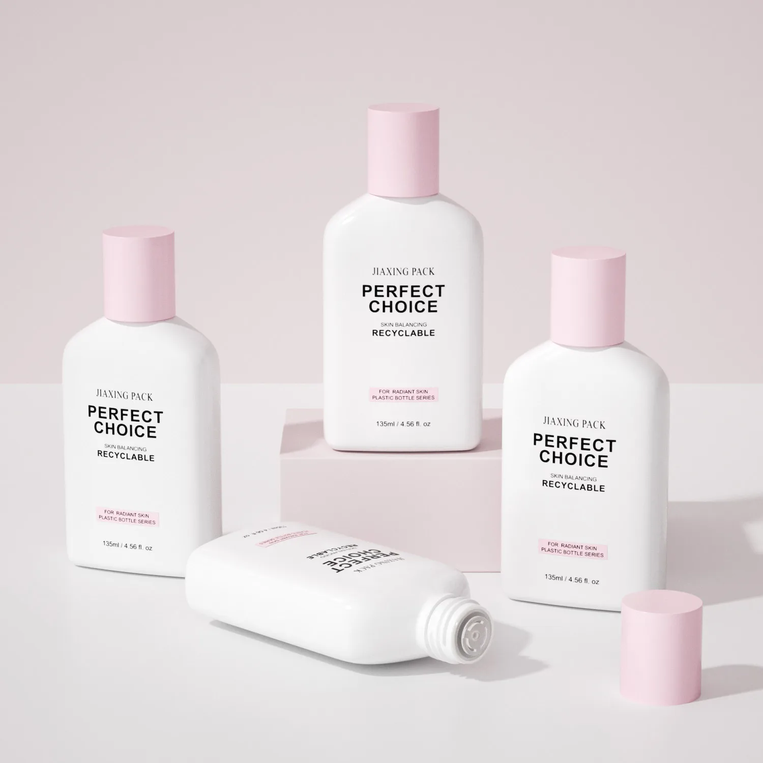 Wholesale custom empty luxury skincare packaging unique PET plastic cosmetic face toner bottle with screw lid