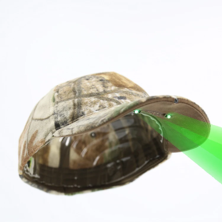 custom camouflage winter and autumn fleece lined flex fitted baseball caps with LED lights