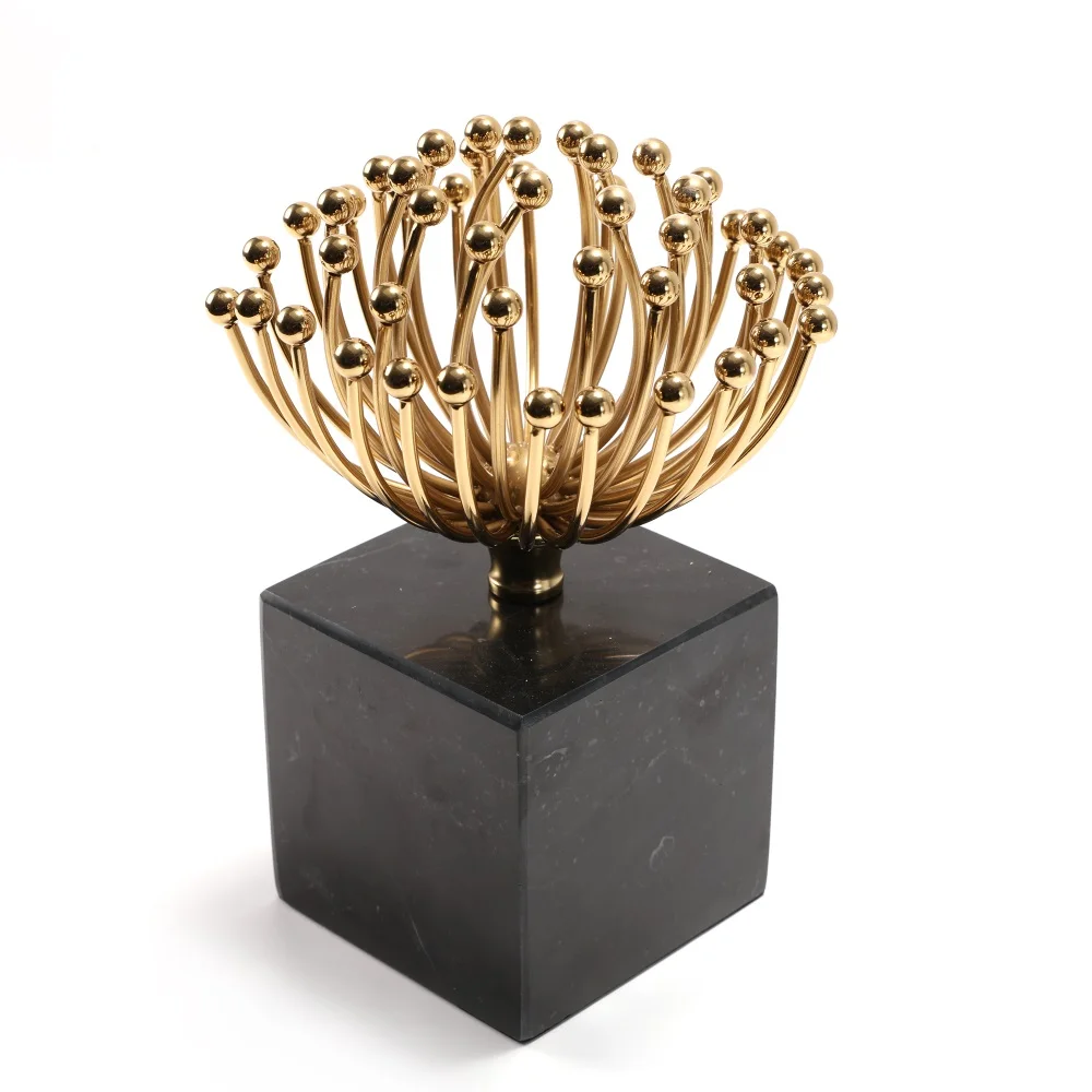 Modern Flower Marble Ornament American Home Decor Euro House Decoration Interior for Living Room Luxury Table Decoration