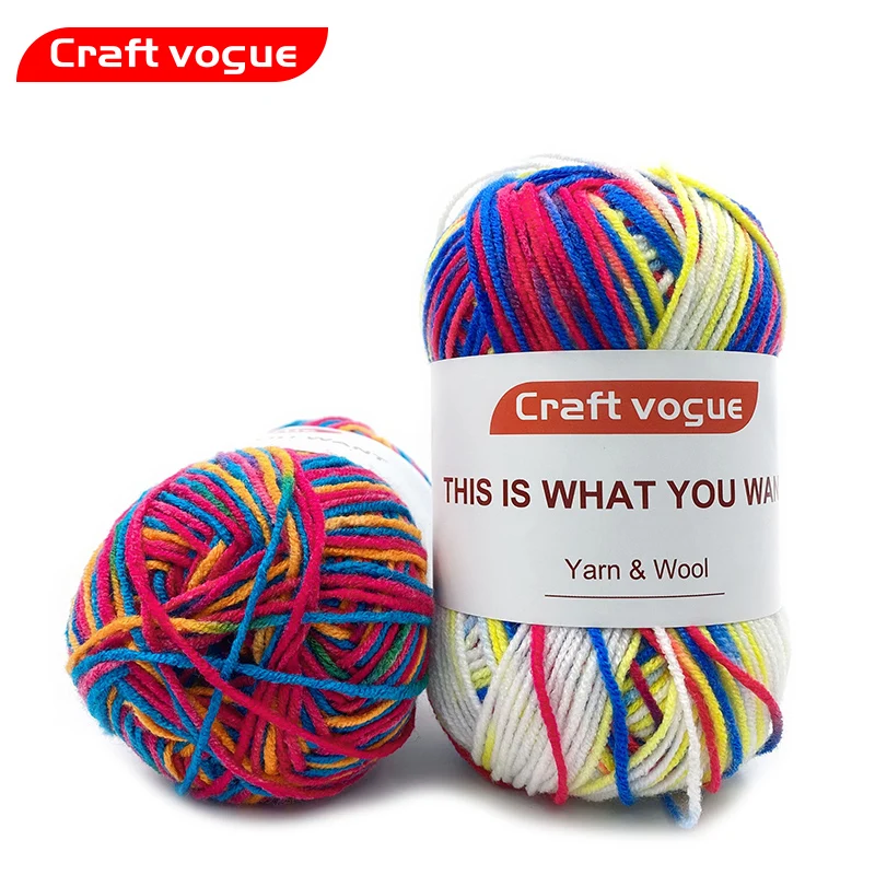 Craft Vogue Fancy Color  Wholesale Free Samples Soft Worsted hand knitting Baby Yarn 50g  milk cotton yarn for crochet