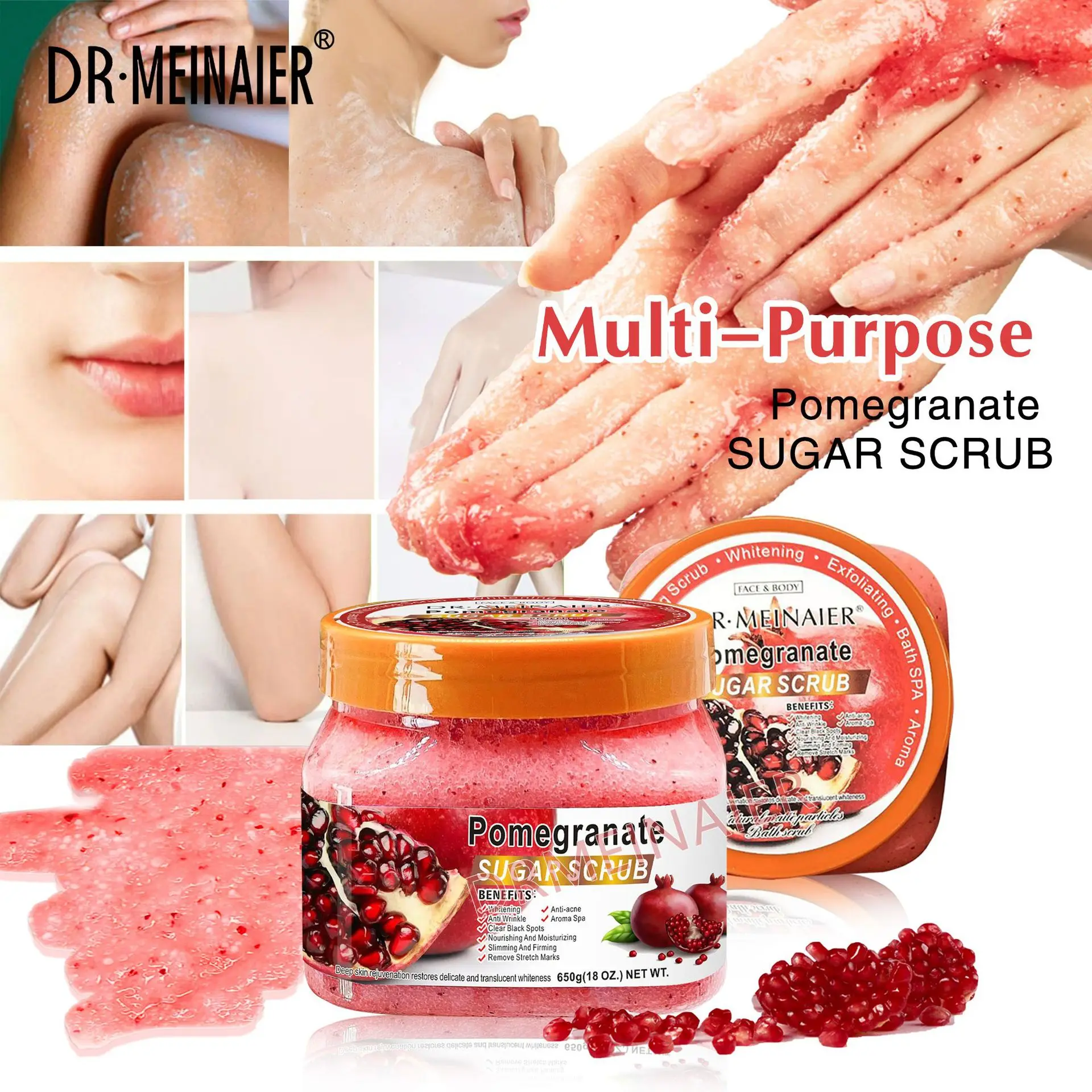 Natural Vitamin Scrub Face and Body Skin Care Bath Salt Deep Clean Hydrating Whitening Scrub