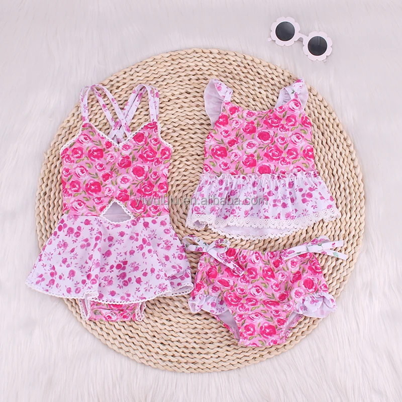 Summer Kids Bikini Swimsuit Bathing Suit Baby Girl One Piece Print Cute Swimwear