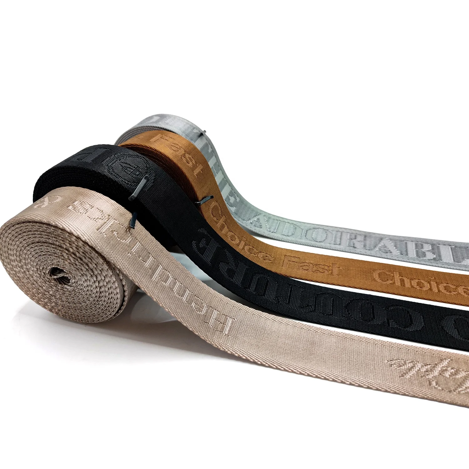 Lettered Jacquard Webbing Tape Custom Bag Strap Logo Handbag Bags Straps Webbing Nylon Jacquard Webbing For Bags