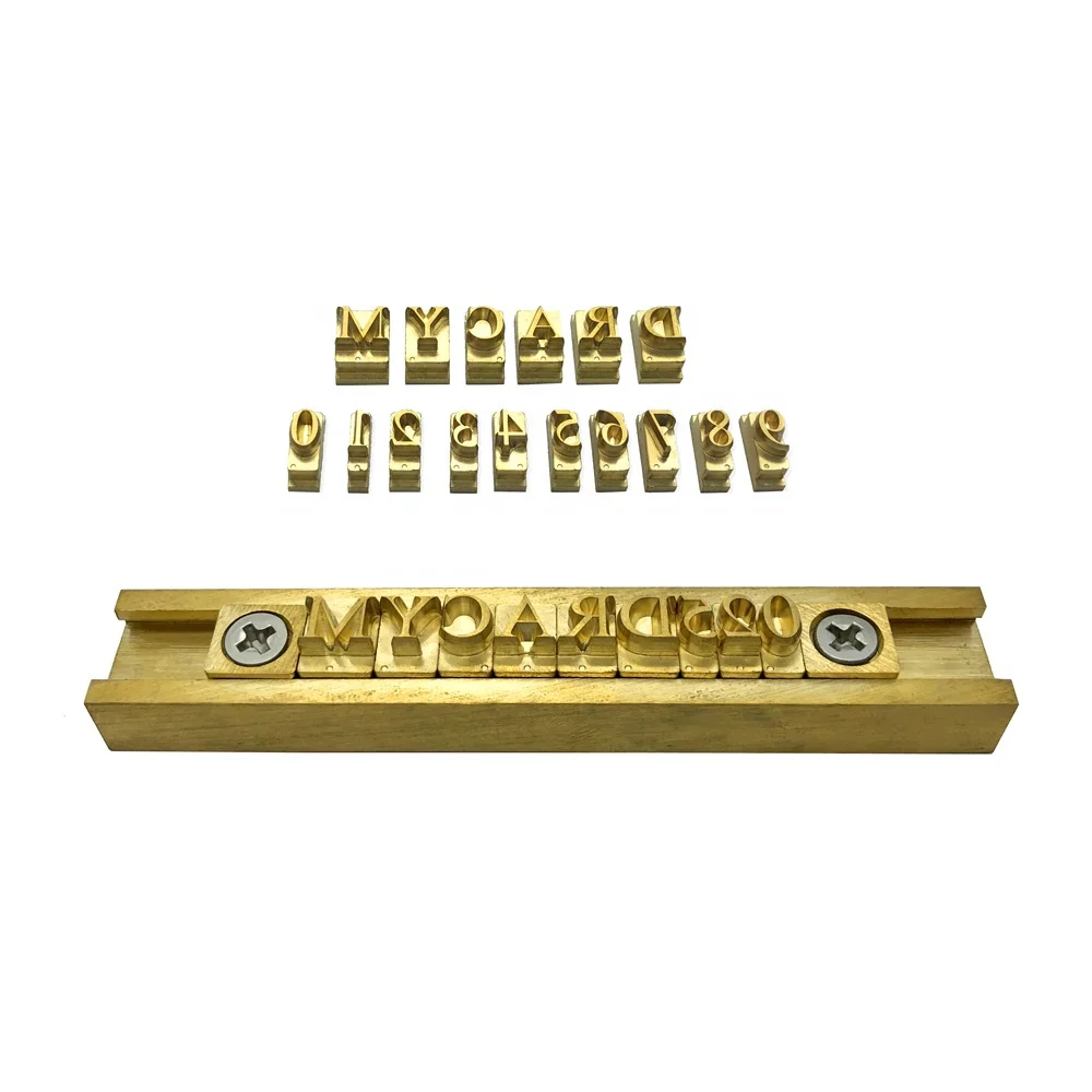 Custom T Slot Arabic Hebrew Russian Brass Alphabet Letter Mold for Hot Foil Stamping