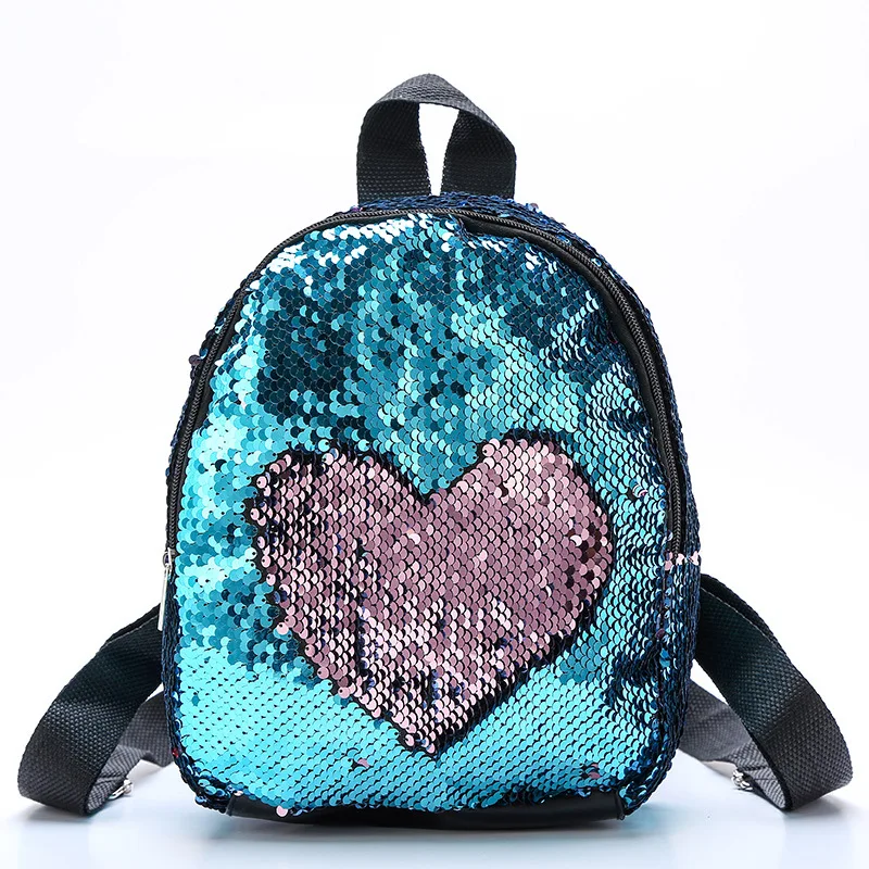 
Designer Glitter Sequin Backpack Student Custom School Bag Mini Travel bag for girls 