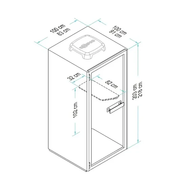Звукоизолированный многофункциональный для кабинета 1000x1000x2280 мм