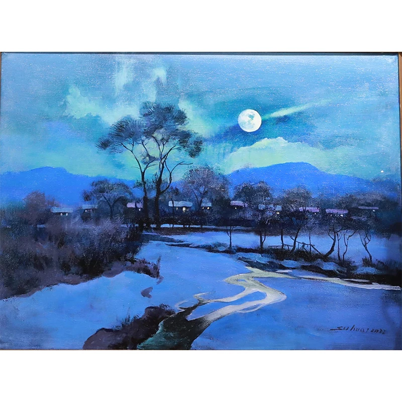 Manufacturer customized new Chinese living room sofa background decorative office mural atmospheric painting