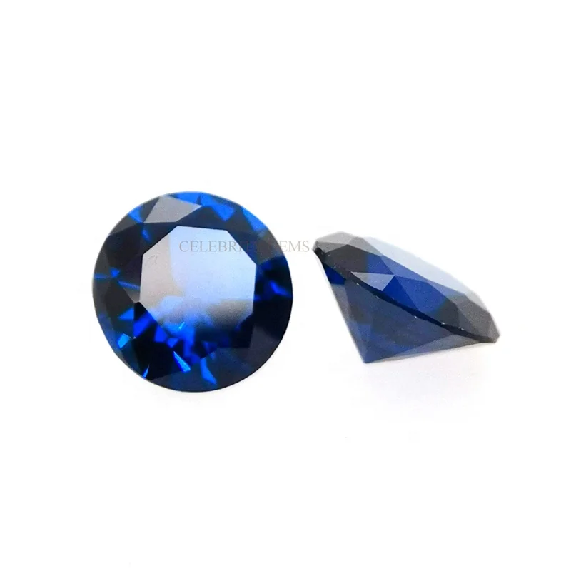 Good Polished Gemstone Round Brilliant Cut Loose Synthetic blue spinel gems