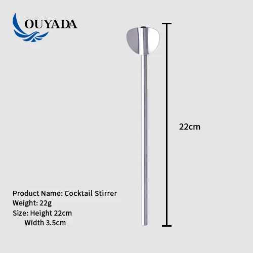 Factory Direct Customable Logo Metal Silver Stainless Steel Reusable Bar Tools Swizzle Mixing Barware Drink Cocktail Stirrer