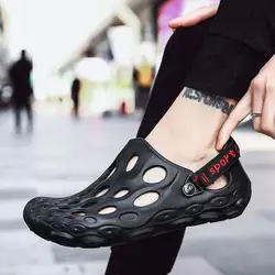 Мужские сандалии на плоской подошве, Нескользящие, Эва, пляжная обувь для воды, для сада, клоги