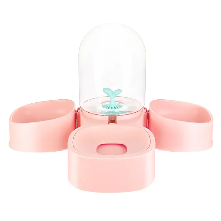PAKEWAY Pet Food and Drinking Bowls New Design Double Food Bowl And Pet Water Fountain