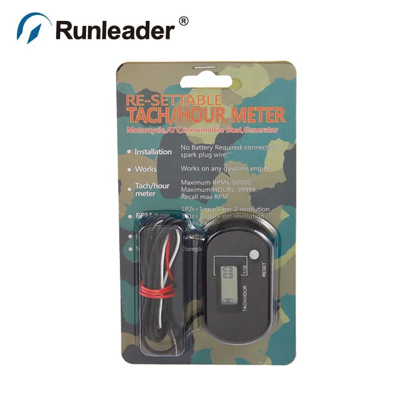 Induction Hour Meter Tachometer For Generator Lawn Mower Motorcycle Marine Chainsaw