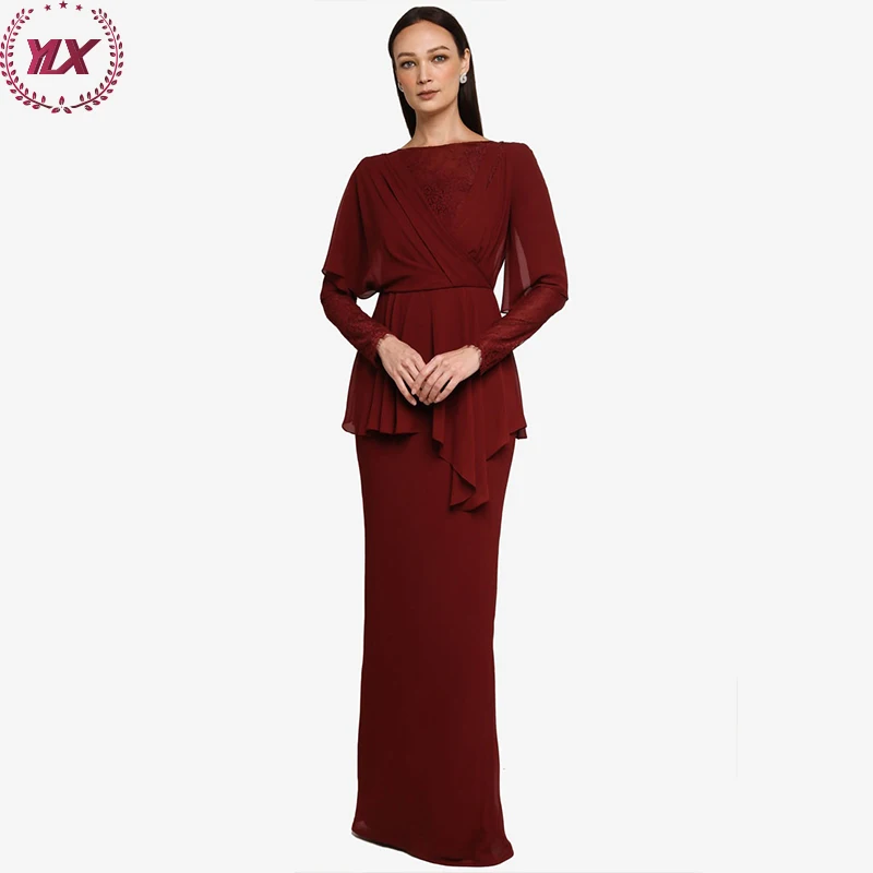 2022 Malaysia Indonesian Clothing For Women Kebaya Malaysian Moden Plain Casual Linen Baju Kurung