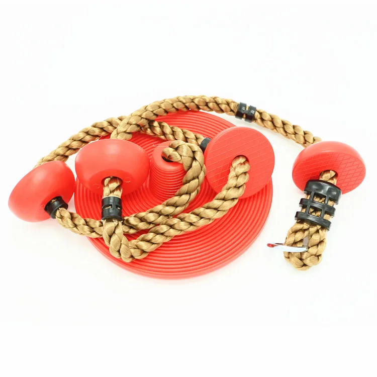 Climbing Rope Tree Swing with Platforms and Disc Swing Seat Set for Kids Including Hanging Strap & Carabiner