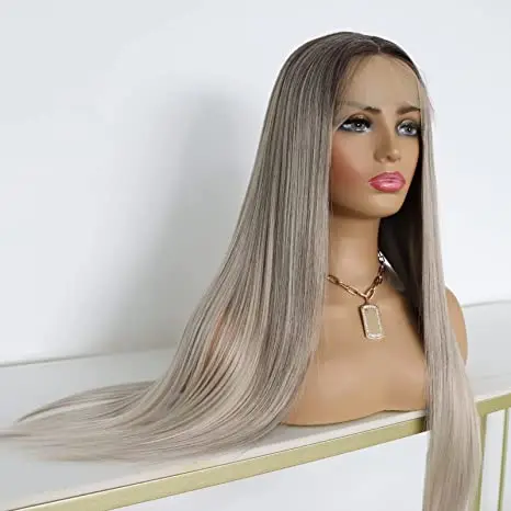 2022 New Style  High Quality Colored Synthetic Blend Hair Wig For Woman Natural Hairline Cheap Synthetic Wigs