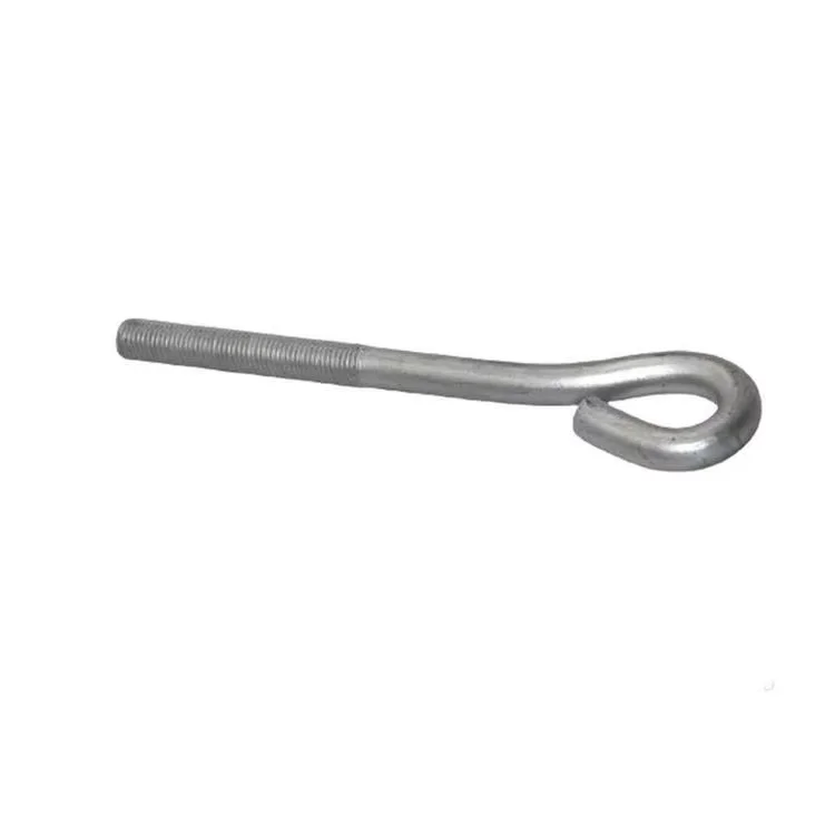 Anchors Grade 4.8 Bolt 8.8 Carbon Steel Anchor Hook Foundation Bolt And Nut L 7 J 9 Shape Plain Finish  Zinc HDG Supplier J Bolt