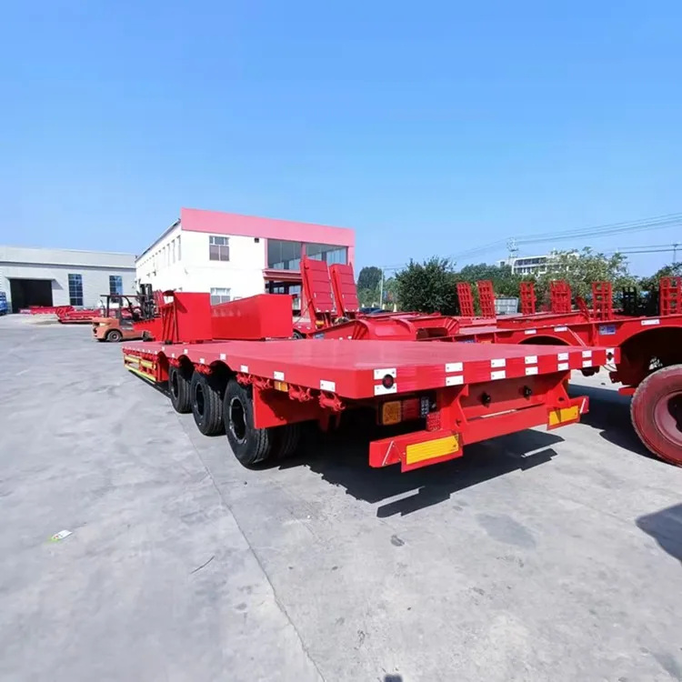 High Quality 3 Axle 20FT 40FT Flat Bed Deck Semi Trailer Good Condition Container Flatbed Semi Truck Trailers for Sale Tanzania
