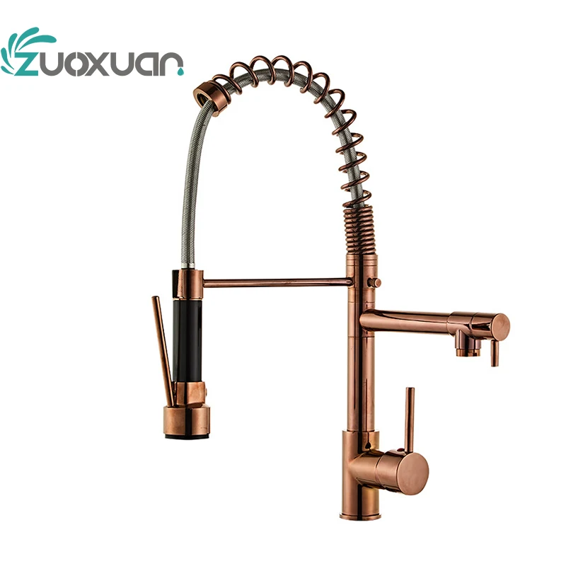 ZUOXUAN factory  brass pull out spring  kitchen faucet