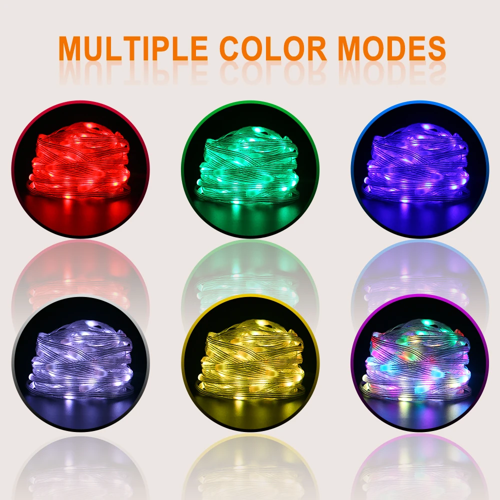 IP65 Waterproof 65.6ft Outdoor Indoor USB Power Dream color fairy lights Decor Patio RGBIC Addressable led smart String Lights