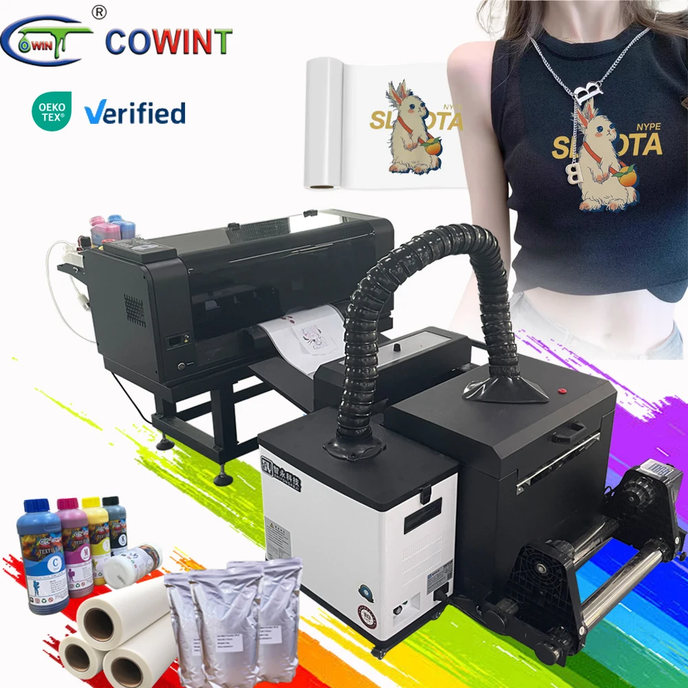 Cowint pink digital a3 dtf printer xp600 i3200 dtf printer t-shirt printing machine a3 printer  for printing on t-shirts