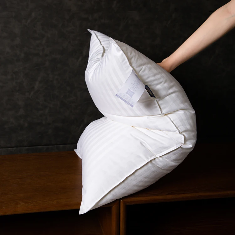High Quality Cotton Weave Embroidered Stuffing Material Feather Down Square Nursing Holiday Inn Pillows Shell