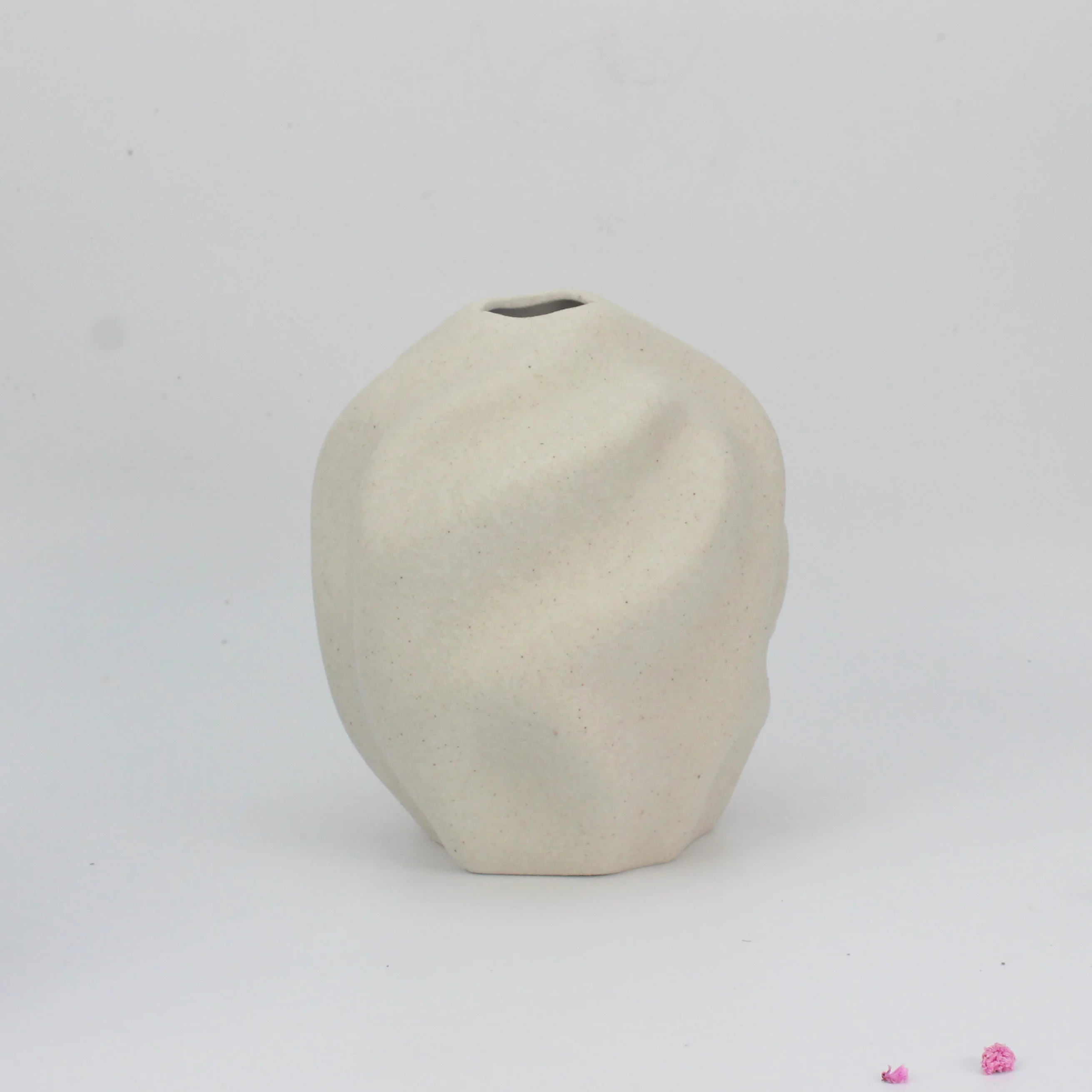 Home decoration ceramic special-shaped personalized vase  customization spot Vase Natural Surface popular retro clay vase