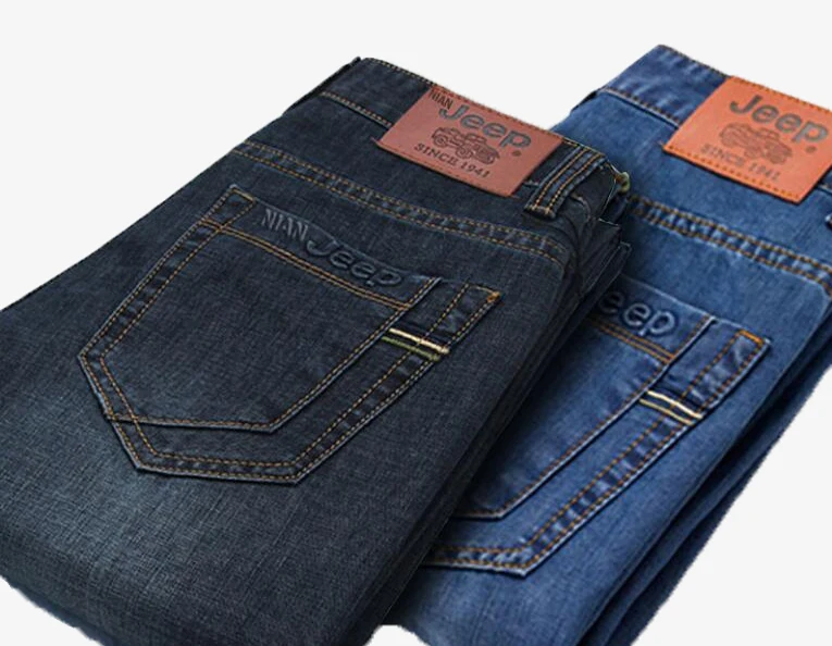 
 Джинсы мужские стрейчевые, прямые свободные, с завышенной талией, большие размеры, весна-осень  