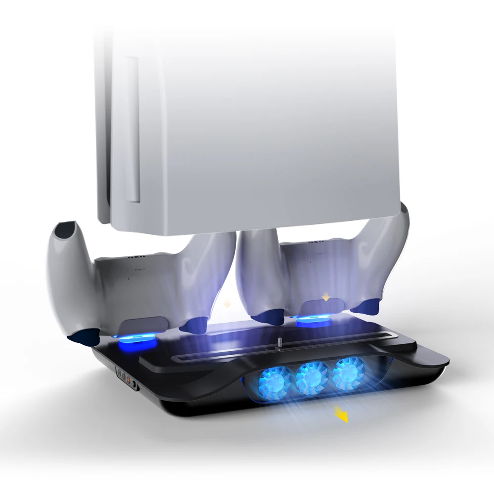 LED Cooler Fan LED Light Dual  Charger  For  PS5