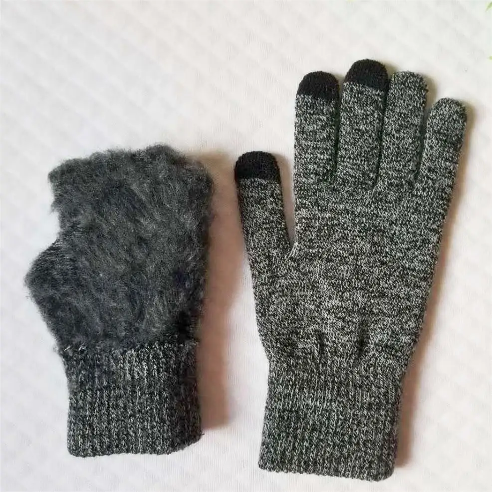 Acrylic Cold Weather Knit Gloves Cycling Winter Touch Screen Gloves