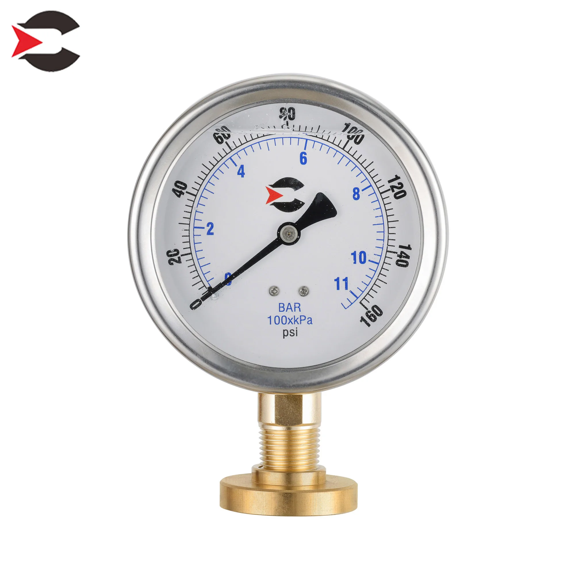 High Quality Lpg Gas Low Pressure Gauge Measuring Instruments 4inch Large Panel 1.5% Precise Gas Hydraulic Manometer